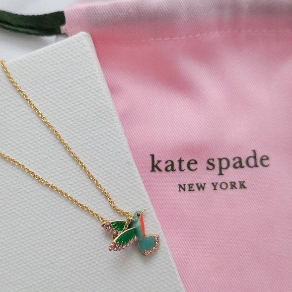 NEW Kate Spade Scenic Route Hummingbird Mini Pendant Gold w/Dust Bag O0RU2496